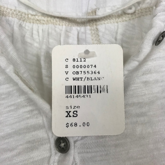 Free People  Size XS Blouse Ivory Tunic Raw Hem - Picture 5 of 8